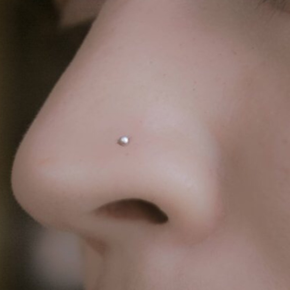 Dainty Silver Plated Nose Stud (1)